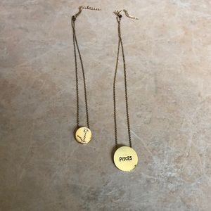 Gold Pisces Necklace Set